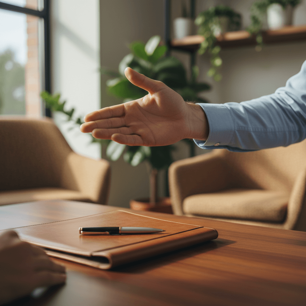 Handshake closing a consulting agreement